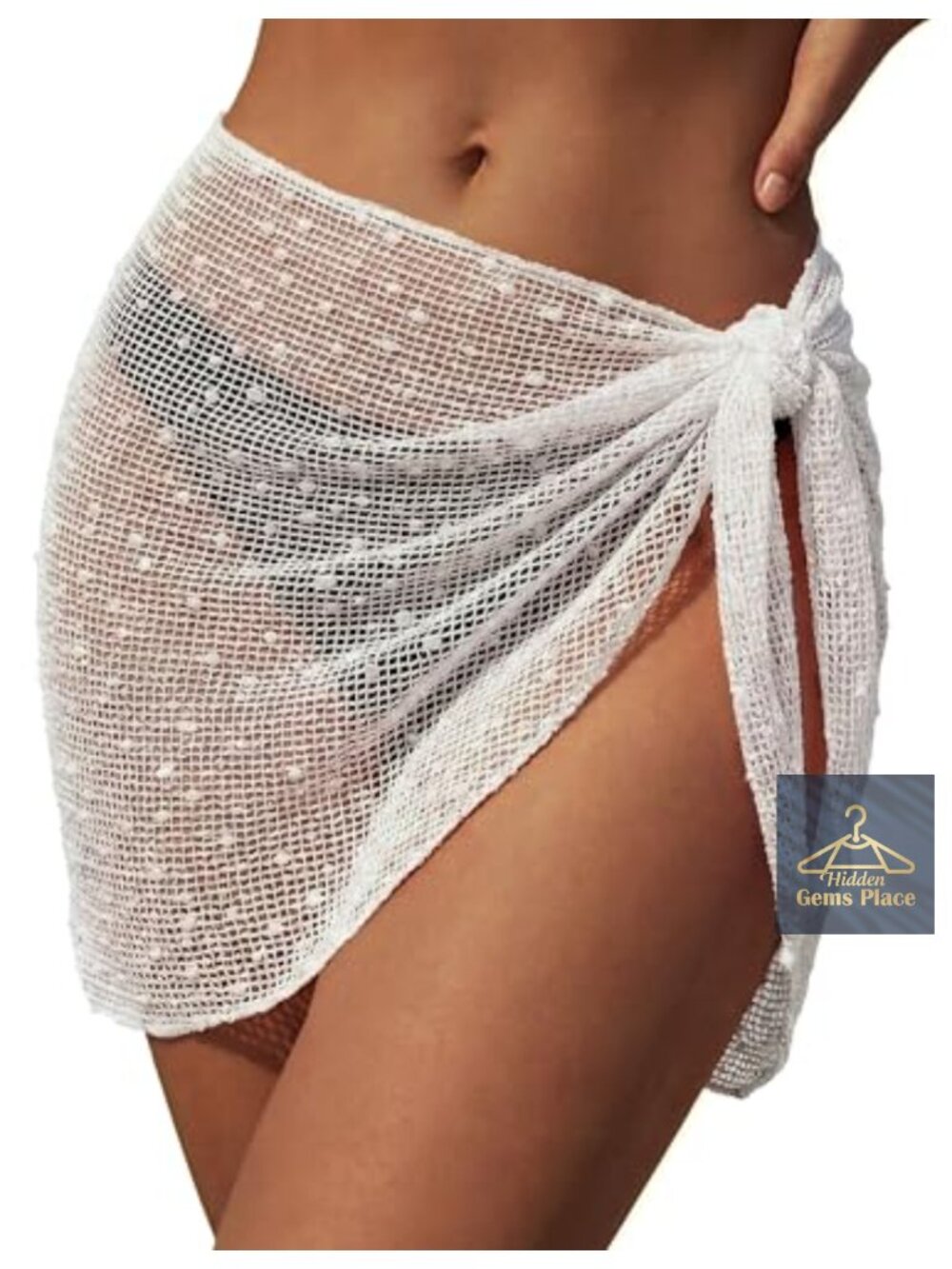 Crochet Sarong Wrap Beach Cover Up Short Skirt